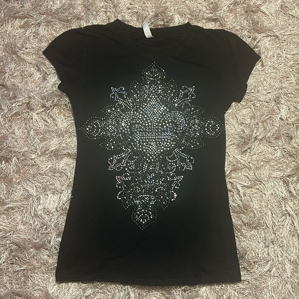 Fitted rhinestone shirt